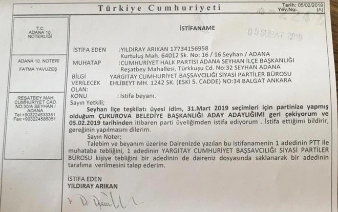 YILDIRAY ARIKAN DSP’DEN ADAY OLUYOR