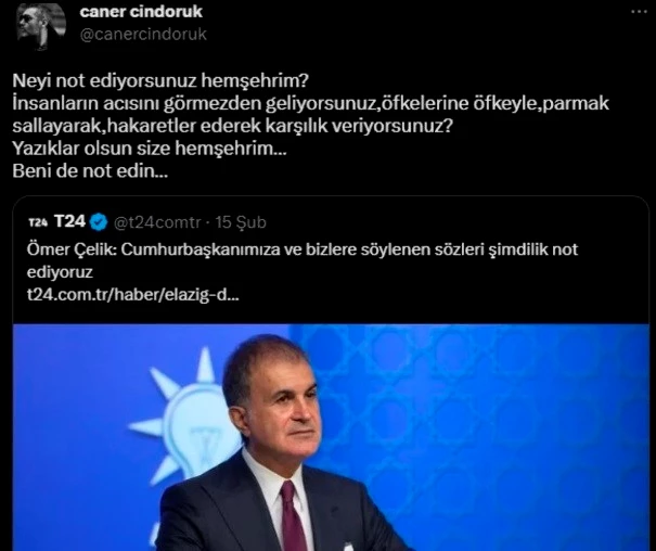 CİNDORUK’TAN ÇELİK’E: 