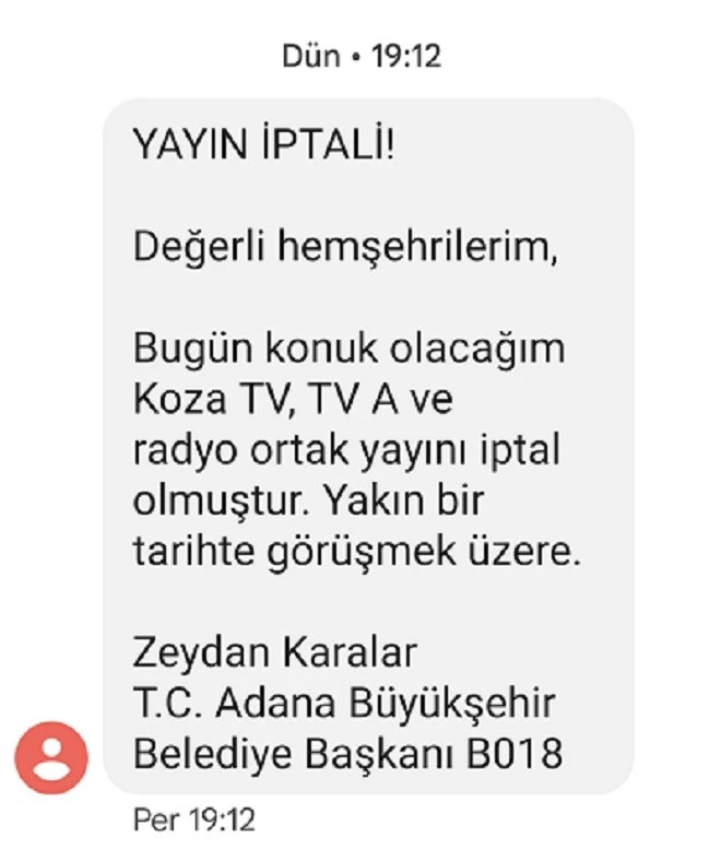 KARALAR, MELİH BAKİ TV-RADYO YAYININI İPTAL ETTİ