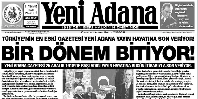 YENİ ADANA GAZETESİ SON BASKISINI YAPTI