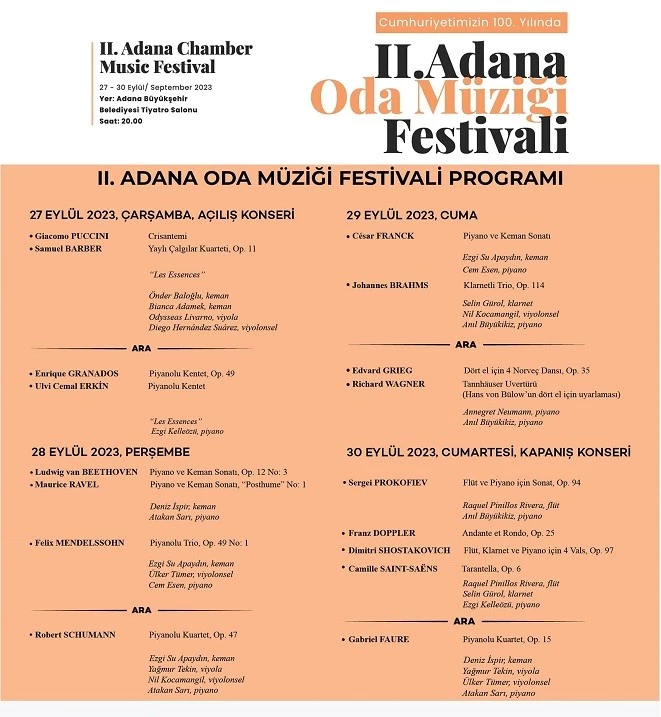 ADANA 2. ODA MÜZİĞİ FESTİVALİ BAŞLIYOR