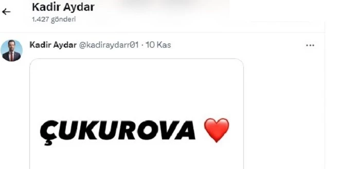 KADİR AYDAR’DAN ÇUKUROVA VE KALP PAYLAŞIMI