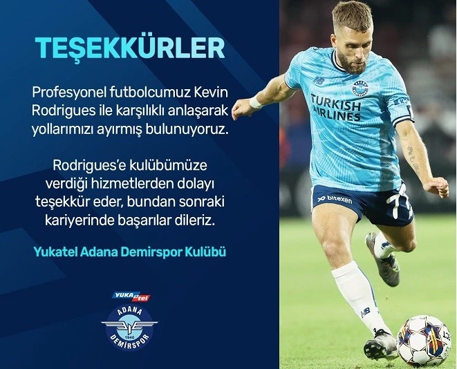 DEMİRSPOR KEVİN RODRİGUES İLE YOLLARINI AYIRDI